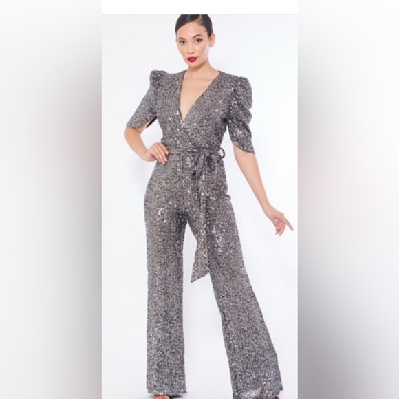 Valentine black & silver jumpsuit . First 3 pictures are the same in pew… - Picture 1 of 10